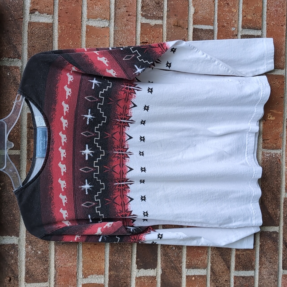 Long Sleeve Shirt Size S Country Tease by Adobe Rose 100% cotton
